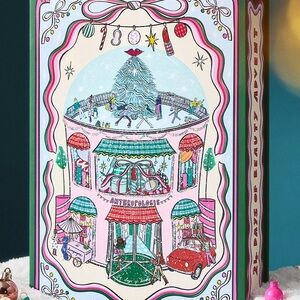 Anthropologie Festive Beauty Box with Pink and Green Accents